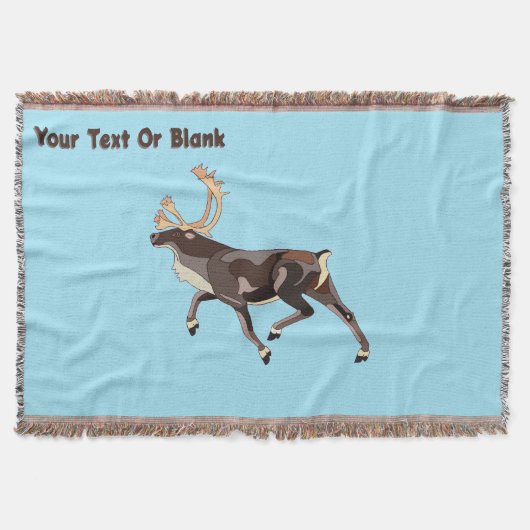 Volkskunst Caribou/rendieren Deken (Voorkant)