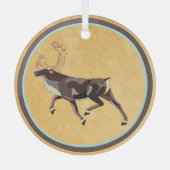 Volkskunst Caribou/rendieren Glas Ornament (Voorkant)