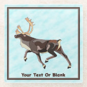 Volkskunst Caribou/rendieren Glazen Onderzetter (Voorkant)