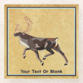 Volkskunst Caribou/rendieren Glazen Onderzetter (Voorkant)