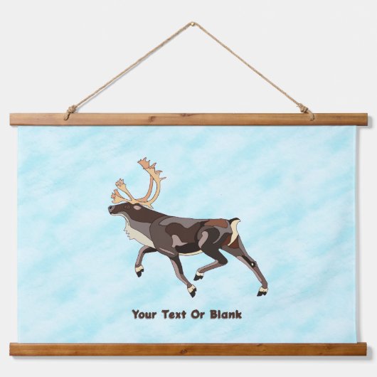 Volkskunst Caribou/rendieren Hangend Wandkleed (Voorkant)