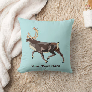 Volkskunst Caribou/rendieren Kussen