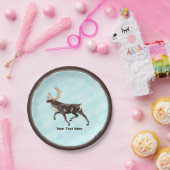 Volkskunst Caribou/rendieren Papieren Bordje (Feest)