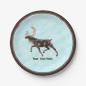 Volkskunst Caribou/rendieren Papieren Bordje (Voorkant)