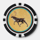 Volkskunst Caribou/rendieren Poker Chips (Voorkant)