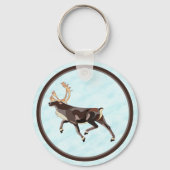 Volkskunst Caribou/rendieren Sleutelhanger (Voorkant)