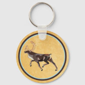 Volkskunst Caribou/rendieren Sleutelhanger (Voorkant)