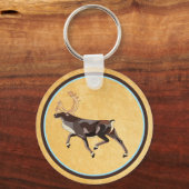 Volkskunst Caribou/rendieren Sleutelhanger (Voorkant)