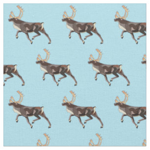 Volkskunst Caribou/rendieren Stof