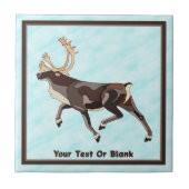 Volkskunst Caribou/rendieren Tegeltje (Voorkant)