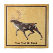 Volkskunst Caribou/rendieren Tegeltje (Voorkant)