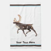 Volkskunst Caribou/rendieren Theedoek (Verticaal)