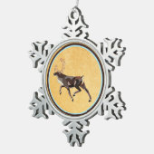 Volkskunst Caribou/rendieren Tin Sneeuwvlok Ornament (Rechts)
