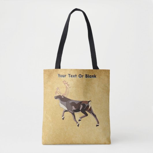 Volkskunst Caribou/rendieren Tote Bag (Voorkant)