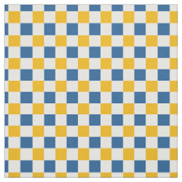 Volkskunst citroen schaakbord in goud en blauw stof