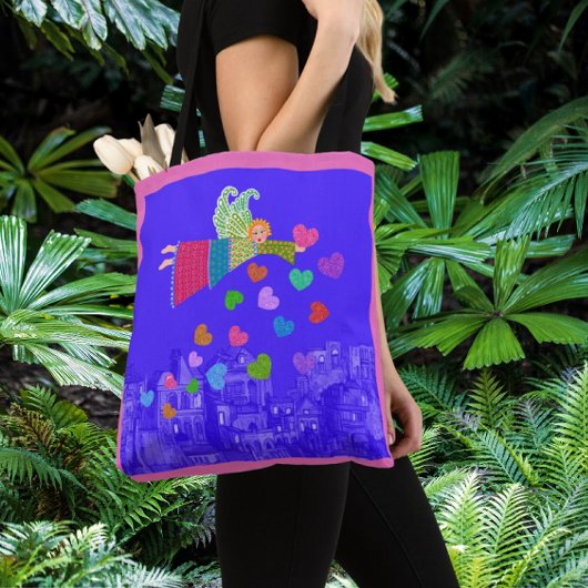 Volkskunst Engel Hartjes Tote Bag
