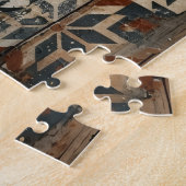 Volkskunst engel Kerstmis Legpuzzel (Zijkant)