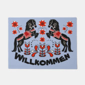Volkskunst Friesian/Fries Welkom/Willkommen rood Deurmat (Voorkant)