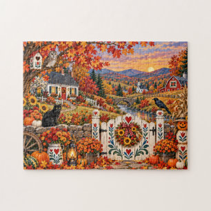 Volkskunst Herfst Platteland Poort Scene Legpuzzel