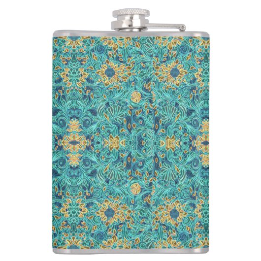 volkskunst heupfles (Achterkant)