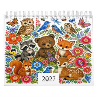 Volkskunst Kalendarium met Bosdieren Kalender