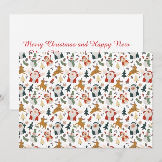 Volkskunst Kerst Karakter Feestdagenkaart (Voorkant / Achterkant)