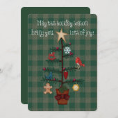 Volkskunst Kerstboom Feestdagenkaart (Voorkant / Achterkant)