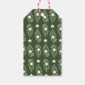 Volkskunst kerstboom met ster cadeaulabel (Achterkant)