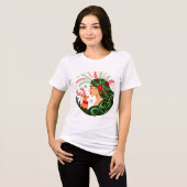 Volkskunst Kerstsfeer Tri-Blend Shirt (Voorkant volledig)