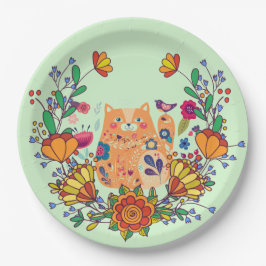 Volkskunst Kitty Papieren Bordje