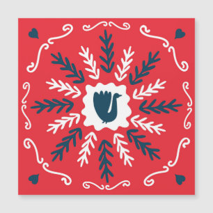 Volkskunst Krabbelkunst Kerst Tegeltje