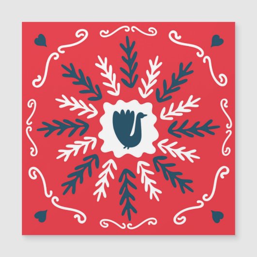 Volkskunst Krabbelkunst Kerst Tegeltje (Voorkant)