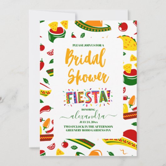 Volkskunst Mexicaans Feest Bruidsdouche Kaart (Voorkant)