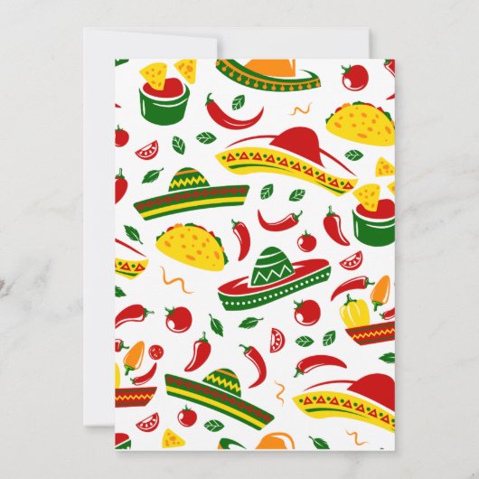 Volkskunst Mexicaans Feest Bruidsdouche Kaart (Achterkant)