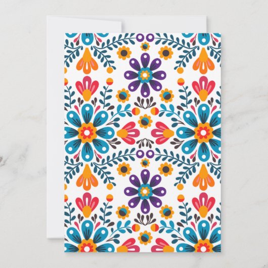 Volkskunst Mexicaans Fiesta Afstuderen Kaart (Achterkant)