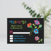 Volkskunst Mexicaanse Fiesta Borduurwerk RSVP (Staand voorkant)