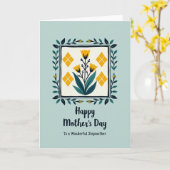 Volkskunst Moederdag Motiefkaart Kaart (Gele Bloem)