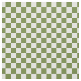 Volkskunst Olijf Schaakbord - Groen & Ivoorkleurig Stof