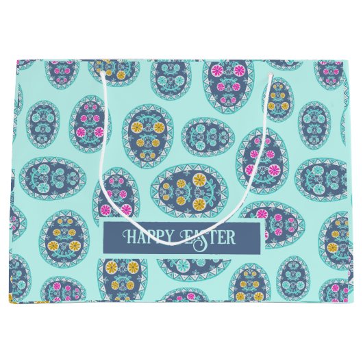 Volkskunst Paaspatroon, door Pysanka geïnspireerd  Groot Cadeauzakje (Voorkant)