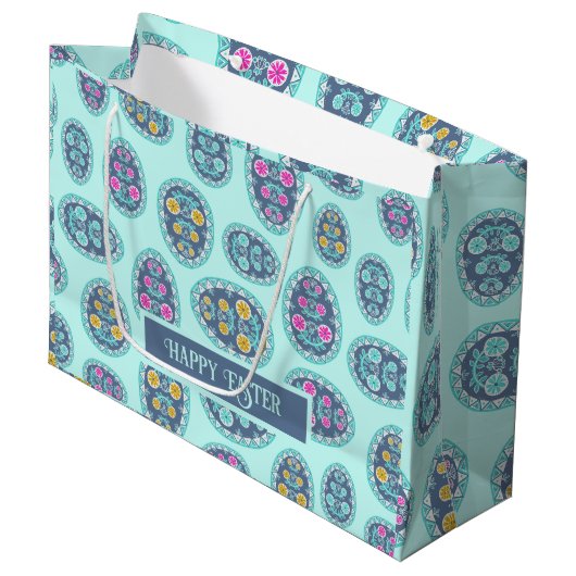 Volkskunst Paaspatroon, door Pysanka geïnspireerd  Groot Cadeauzakje (Voorkant Gekanteld)