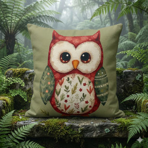 Volkskunst Patchwork Uil Cottagecore Kussen
