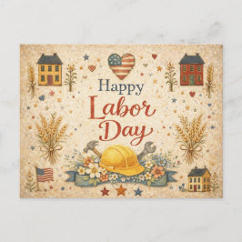 Volkskunst Patriottische Happy Labor Day Feestdagenkaart
