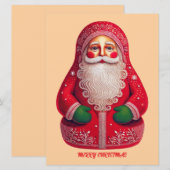 Volkskunst Primitieve Kerstman Feestdagenkaart (Voorkant / Achterkant)