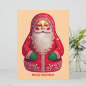 Volkskunst Primitieve Kerstman Feestdagenkaart (Staand voorkant)