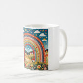Volkskunst Regenboombekermug Koffiemok (Voorkant rechts)