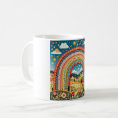 Volkskunst Regenboombekermug Koffiemok (Voorkant links)