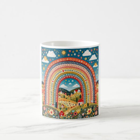 Volkskunst Regenboombekermug Koffiemok (Center)
