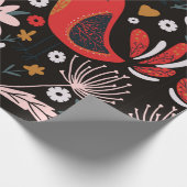 volkskunst schandalig kleurrijk patroon met flora cadeaupapier (Hoek)