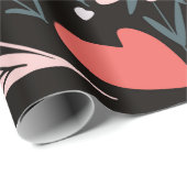 volkskunst schandalig kleurrijk patroon met flora cadeaupapier (Rol Hoek)