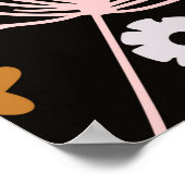 volkskunst schandalig kleurrijk patroon met flora poster (Hoek)